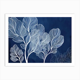 Blue And White Trees Art Print