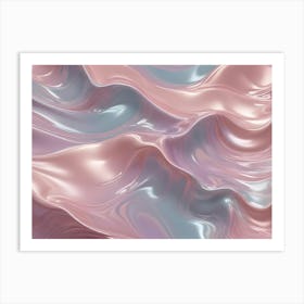 Abstract Background Of Flowing, Liquid Like Pink And Blue Waves, Creating A Dynamic And Mesmerizing Pattern Art Print