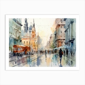 Watercolor Of A City 3 Art Print