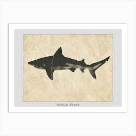 Goblin Shark Silhouette 3 Poster Art Print