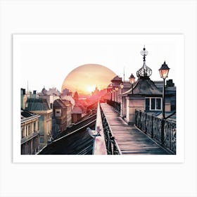 Sunset In Paris 1 Art Print