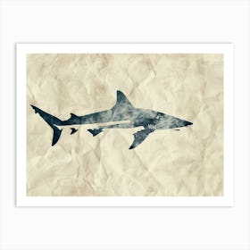 Grey Shark Silhouette 6 Art Print
