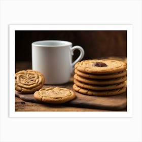 Cookies And A Cup Of Coffee Art Print