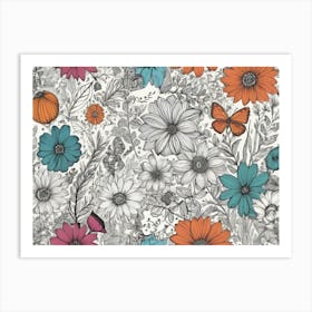 Flowers In The Garden 4 Art Print