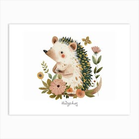 Little Floral Hedgehog 3 Poster Art Print