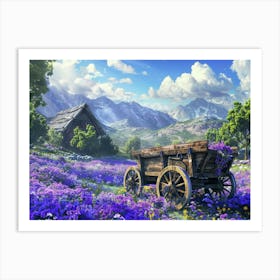 Wagon In The Mountains Art Print