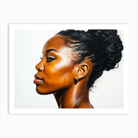 Side Profile Of Beautiful Woman Oil Painting 99 Art Print