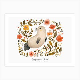 Little Floral Elephant Seal 3 Poster Art Print
