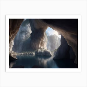 Scenic Karst Formations Etched Into Limestone Caves Art Print