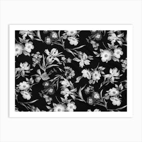 Black And White Floral Print Art Print