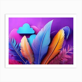 Colorful Feathers 4 Art Print