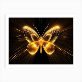 Golden Butterfly 81 Art Print