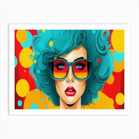 Woman With Blue Hair Art Print