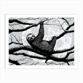 Hanging Around Sloth Art Print