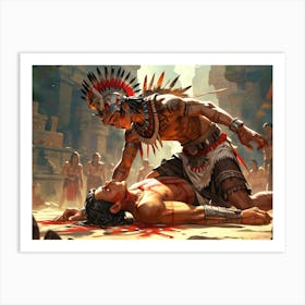 Aztec Warrior 4 Art Print