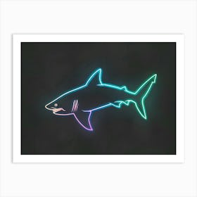 Neon Sign Inspired Shark 6 Art Print