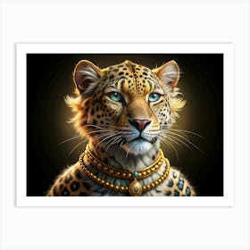 Leopard With A Golden Necklace Art Print