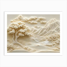 3d Landscape Relief Art Print