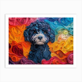 Puli Paper Quilling Dog Portrait Art Print