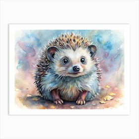 Watercolor Illustration Of A Hedgehog Art Print