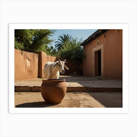 Goat In A Pot Art Print