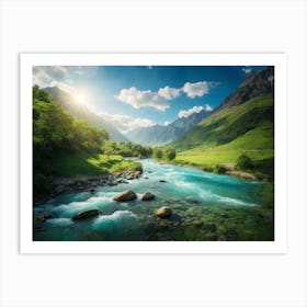 Blue River Valley Art Print