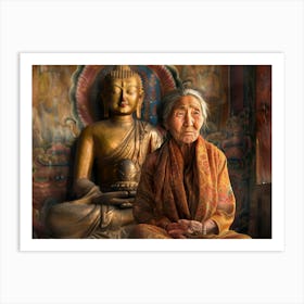 Shantiva zaga, meditation with Buddha Art Print