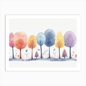 Watercolor Trees 1 Art Print