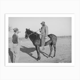 Pomp Hall, Tenant Farmer, Talking To A Neighbor Who Has Ridden Up On Horseback, Creek County, Oklahoma Art Print
