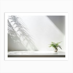 Nature Pattern White Sunshine Overlay Elegant Fern Abstract Blank Light Natural Room Pla (16) Art Print