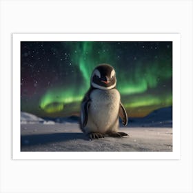 Penguin In The Snow 2 Art Print