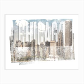 Chicago Skyline Vintage Art Print