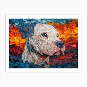 Dogo Argentino Paper Quilling Dog Portrait II Art Print