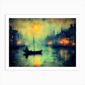 Sunset on the waterfront Art Print