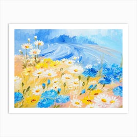 Daisies On The Beach Art Print