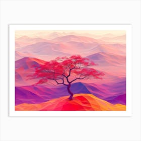 Polygonal Tree Art Print