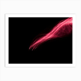 Glowing Abstract Curved Light Red And Pink Lines Rays Art Print