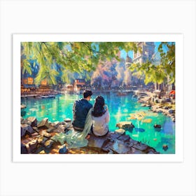 Couple Looking At The Nature Art Print