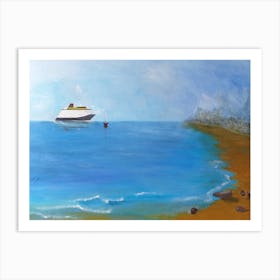 Boat In The Sea Art Print