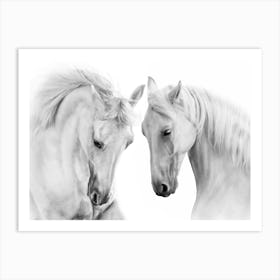 White Horses Art Print