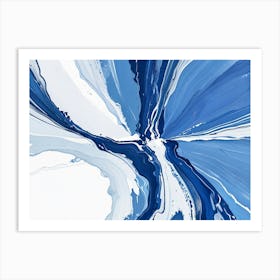 Abstract Blue And White Painting Art Print