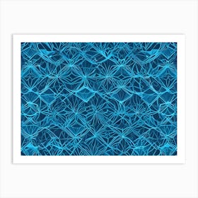 Abstract Image Of A Blue, Geometric Pattern With A Mosaic Like Texture Art Print