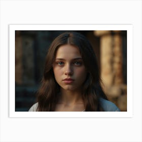 Girl With Long Hair Art Print