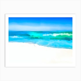 Watercolor Beach Painting Art Print