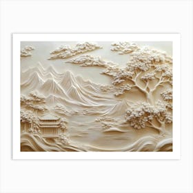 Beautiful 3d Chinese Landscape 5 Art Print