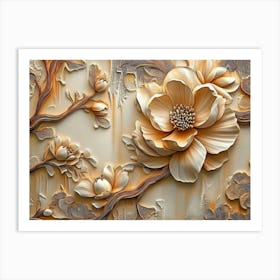 Carved Flower Wall Art Art Print