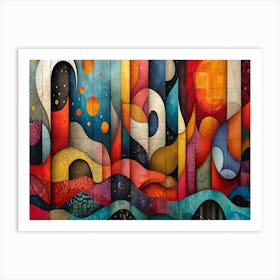 Colorful Chronicles: Abstract Narratives of History and Resilience. Abstract Painting 13 Art Print