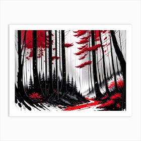 Red Forest 3 Art Print