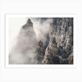 Peaks In Fog Art Print