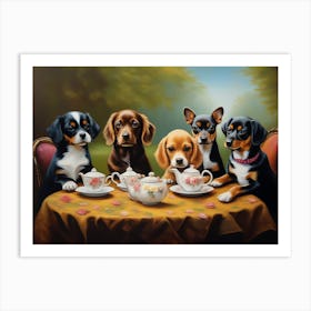 Beagles At Tea Art Print